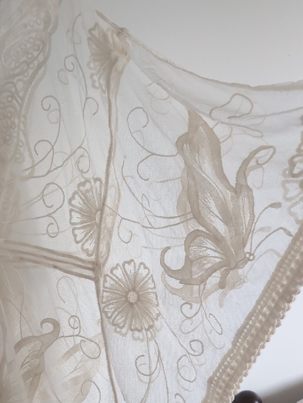Boho Lace Embroidered Swim Coverup - Cream - Picture 2 of 7